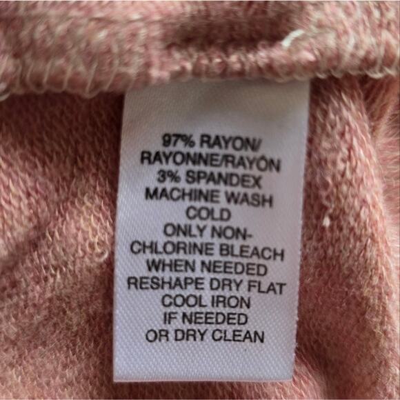 M Lou & Grey Pink Oatmeal Colorblock Sweater Top Size S Lightweight V Neck Soft - Picture 9 of 9